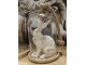 Dekorace béžový antik zajíc s patinou - 13*8*22 cm
