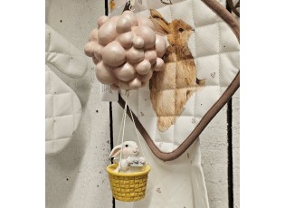 Závěsná dekorace králíček v balónu - 11*10*22 cm