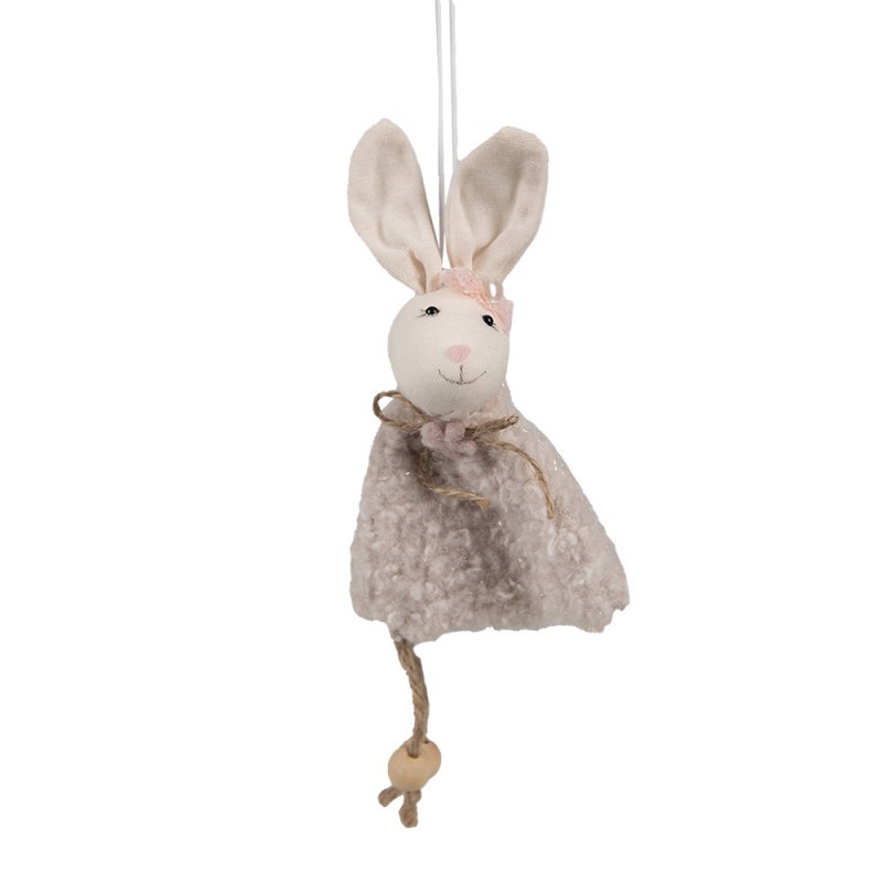 Béžový závěsný velikonoční králíček Magiccal - 8*3*16 cm Clayre & Eef