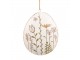 ﻿Béžové antik plechové závěsné vajíčko s lučními květy - 10*2*8 cm