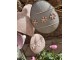 ﻿Šedé antik plechové závěsné vajíčko s květy - 10*2*8 cm