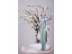 Velikonoční dekorace socha zajíc v tyrkysovém obleku - 14*10*44 cm
