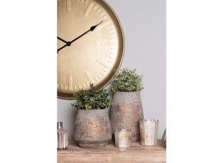 Béžovo-šedý cementový květináč / váza s patinou - Ø19*27 cm