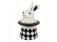 Černobílá keramická dóza Black&White Bunny - 13*13*20 cm