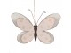 Růžovo-bílá kovová závěsná dekorace motýl M - 22*44*14 cm