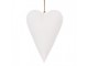 Bílé antik plechové ozdobné závěsné srdce s květy M - 15*2*10 cm