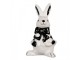 Figurka Králík 9 cm Bílá Černá Keramika - 5*4*9 cm Clayre & Eef