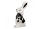 Figurka Králík 9 cm Bílá Černá Keramika - 5*4*9 cm Clayre & Eef