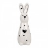 Bílo-černá keramická dekorace králíček Black&White Bunny - 5*4*13 cm Barva: Bílá, černáMateriál: keramikaHmotnost: 0,08 kg