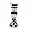 Černobílý keramický svícen Black&White Bunny - Ø 7*17 cm