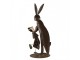 Kovová dekorativní socha králík s dívkou - 25*13*57 cm