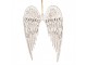 Bílá antik dekorativní závěsná křídla - 19*12 cm