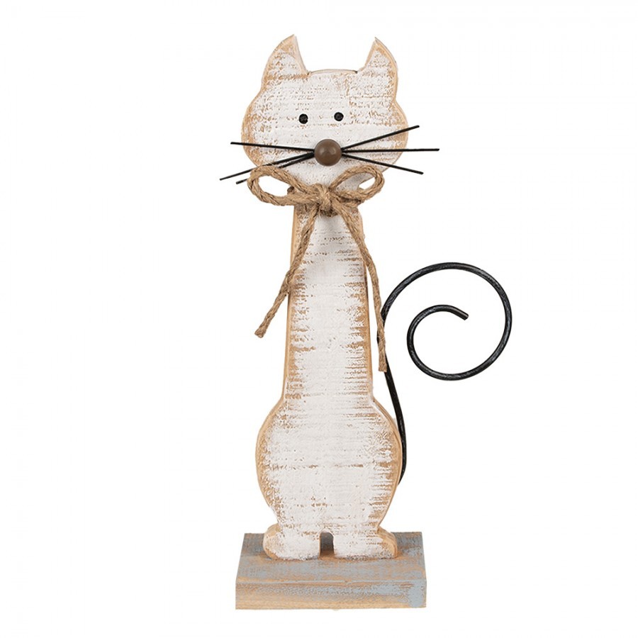 Dřevěná dekorativní figurka kočka - 21*8*38 cm Clayre & Eef