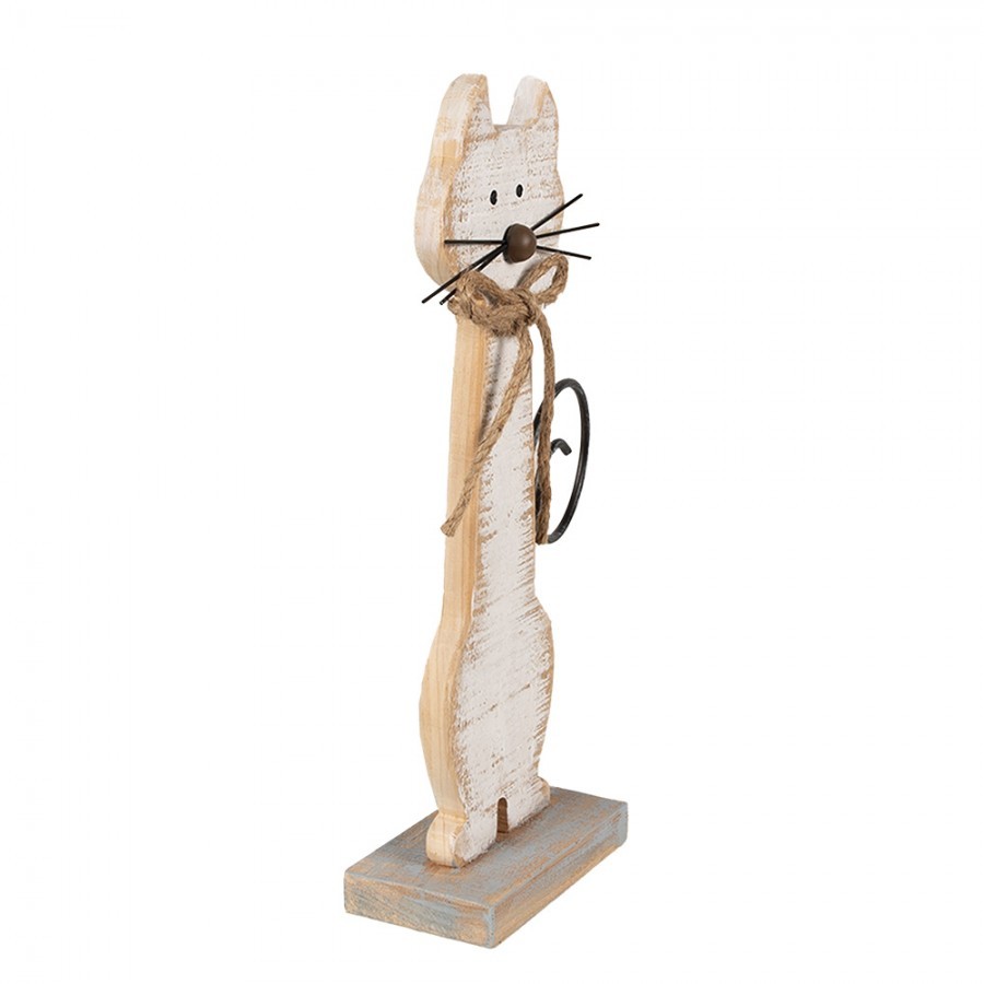 Dřevěná dekorativní figurka kočka - 21*8*38 cm