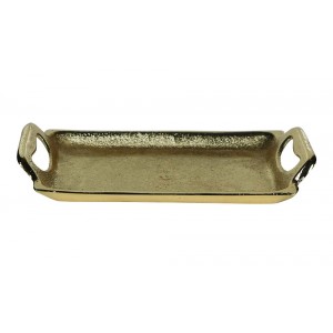 Zlatý kovový servírovací podnos s uchy Tray Raw S - 21*11*3cm 