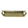 Zlatý kovový servírovací podnos s uchy Tray Raw S - 21*11*3cm Barva: zlatá champagneMateriál: hliník raw