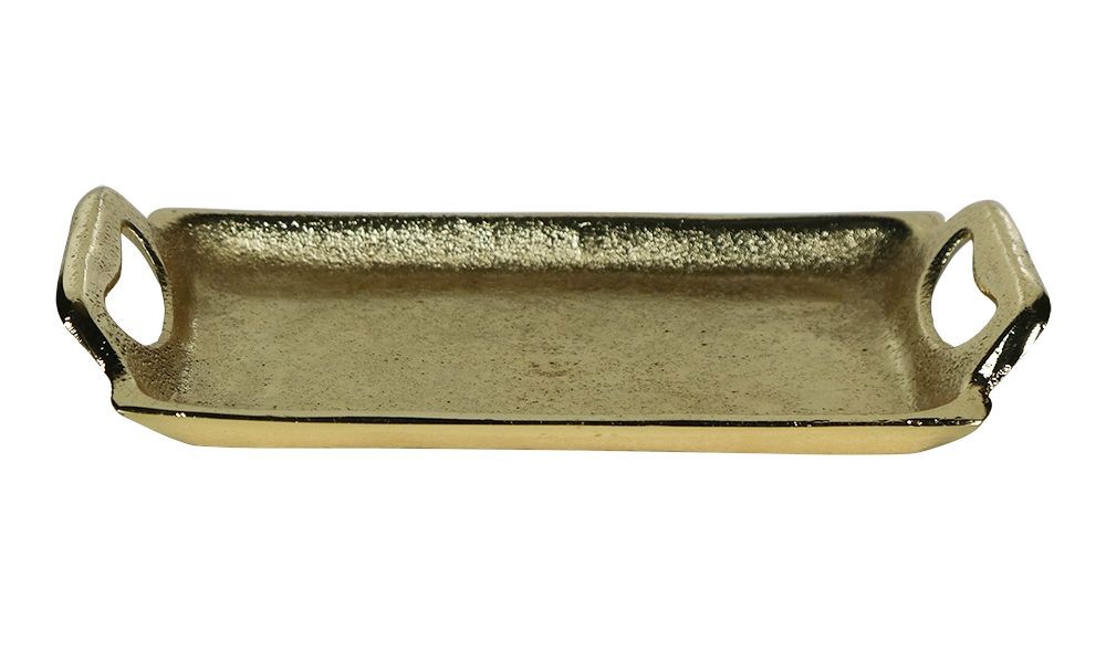 Zlatý kovový servírovací podnos s uchy Tray Raw S - 21*11*3cm 