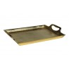 Zlatý kovový servírovací podnos s uchy Tray Raw XL - 40*27*5cm Barva: zlatá champagneMateriál: hliník raw