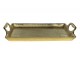 Zlatý kovový servírovací podnos s uchy Tray Raw XL - 40*27*5cm 