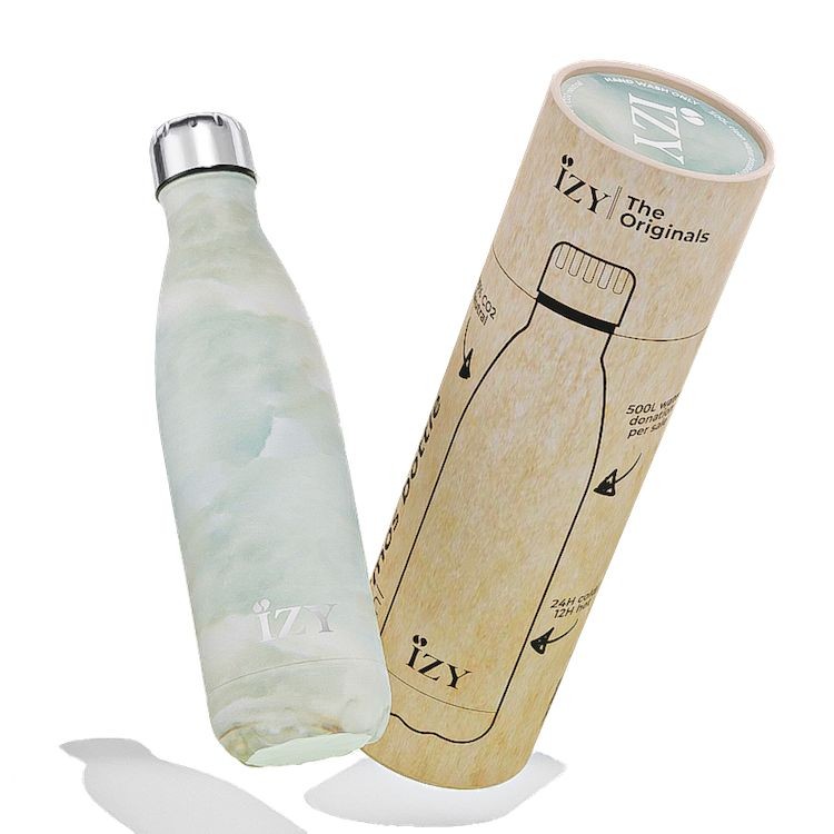 Tyrkysová mramorová nerezová termoláhev IZY - Ø 7*27cm / 500ml  IZY Bottles