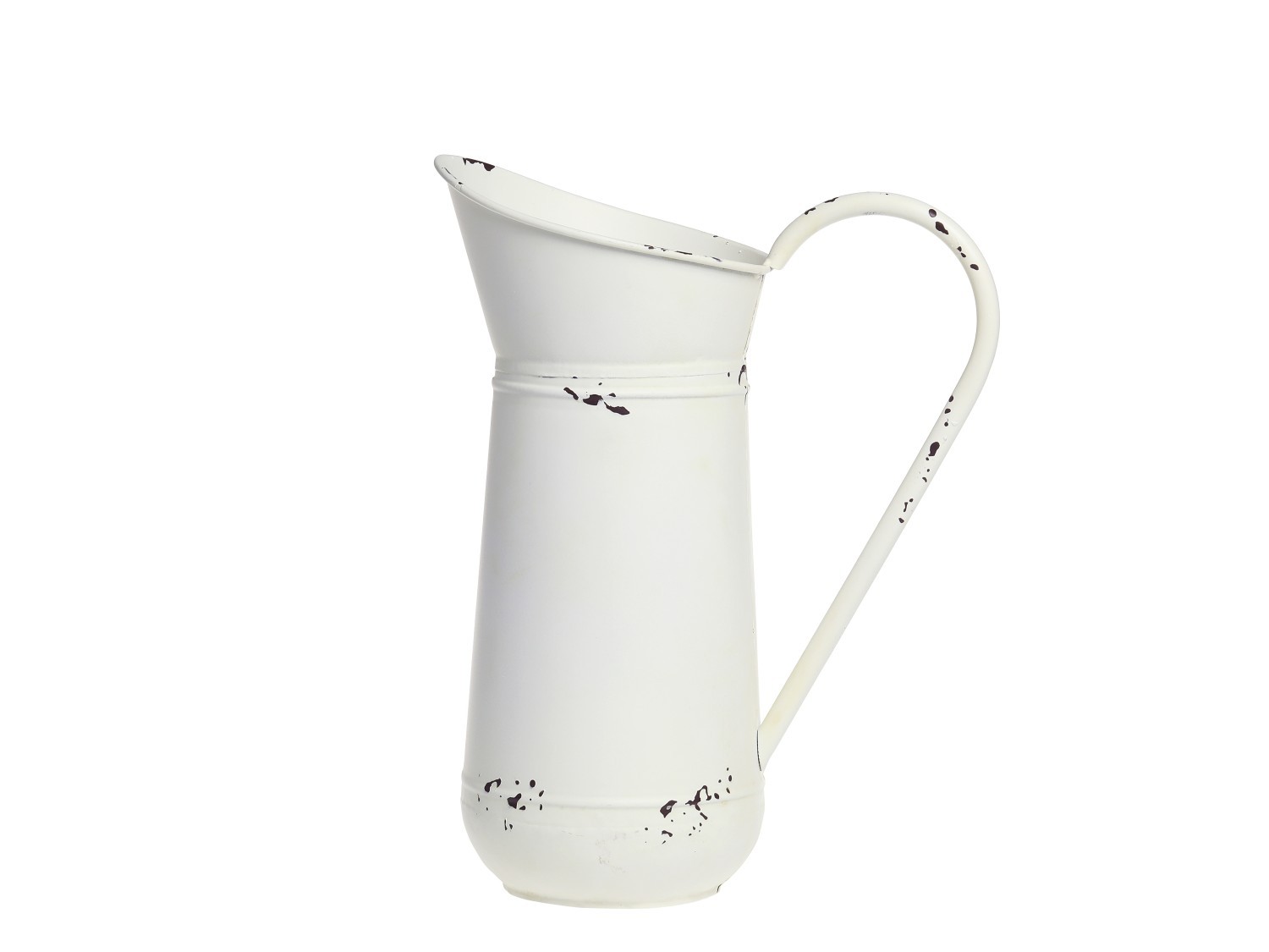 Krémový antik dekorační plechový džbán Joug - 23*13*30 cm