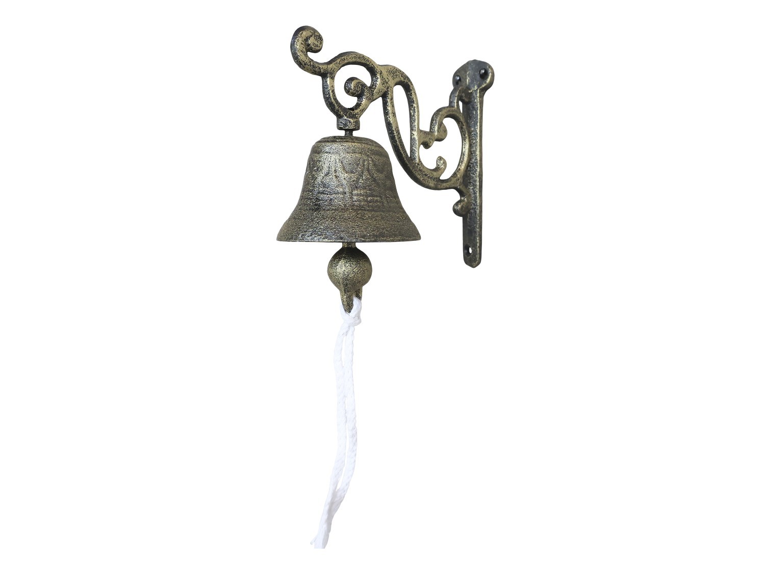 Bronzový antik litinový zvonek s ornamenty Brasso - 7*14*13 cm 64088213
