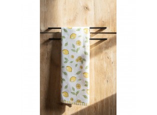Béžová bavlněná kuchyňská utěrka s citróny - 47*70 cm