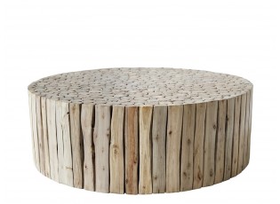 Přírodní kulatý stůl z dřevěných špalíků Eucalypt - Ø 90*30cm