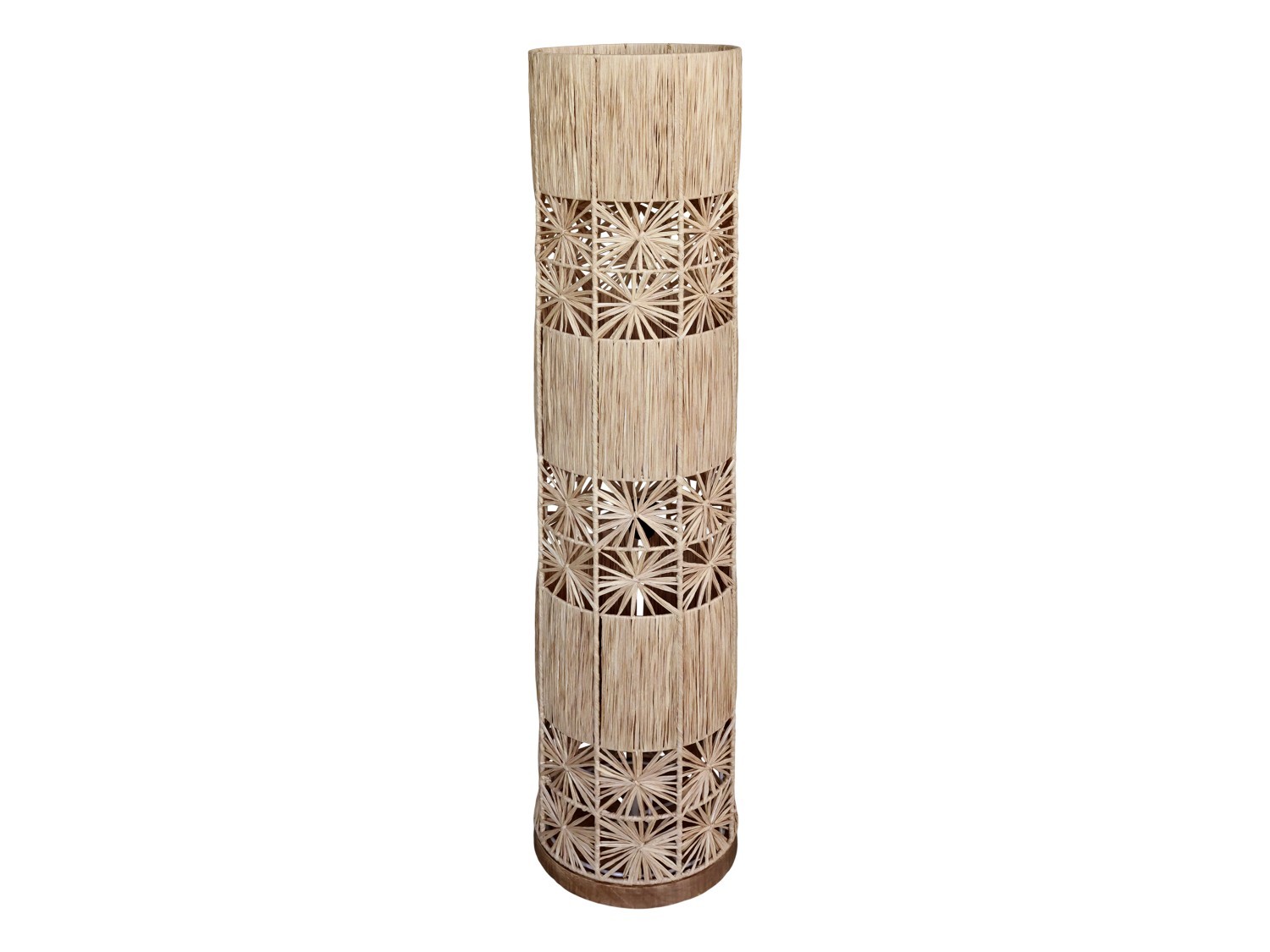 Přírodní stojací lampa s lýkovým stínidlem Raffia - Ø 28*127 cm/ E27