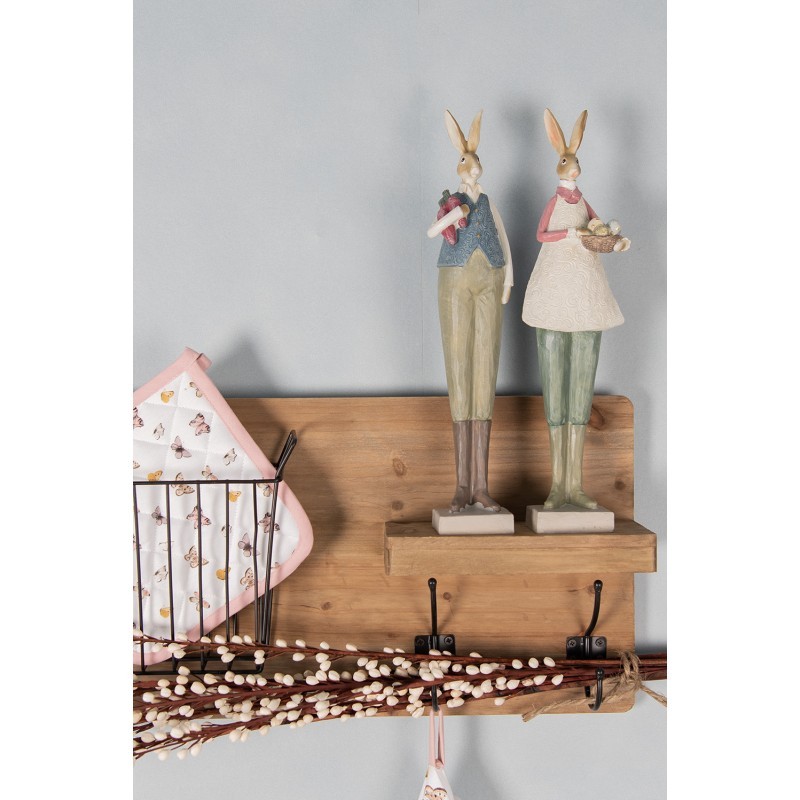 Dekorace vysoká socha zaječice s vajíčky - 9*7*36 cm