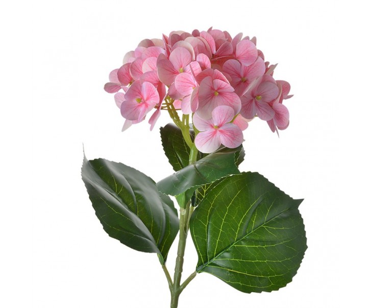 Růžová umělá dekorační květina hortenzie - 10*15*65 cm