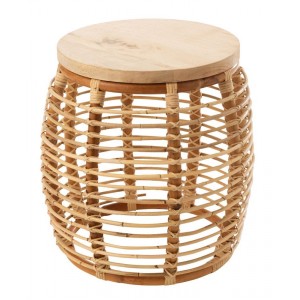 Přírodní ratanový odkládací stolek Ana Rattan Natural - Ø 40*48 cm
