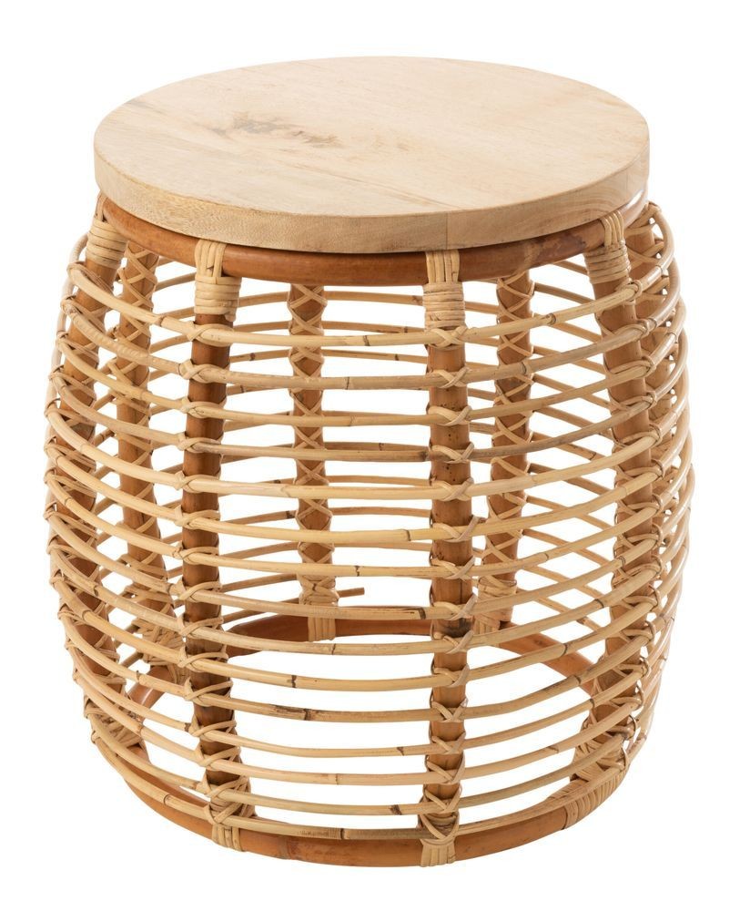 Přírodní ratanový odkládací stolek Ana Rattan Natural - Ø 40*48 cm
