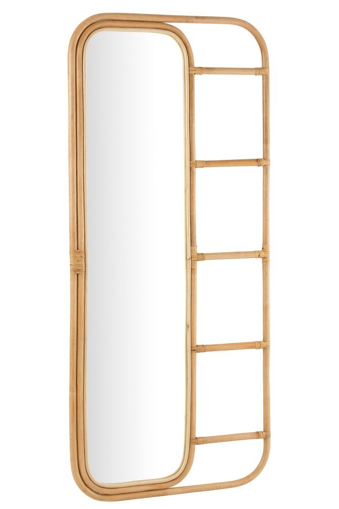 Přírodní ratanové zrcadlo se žebříkem Ellen Rattan Natural - 80*3*180 cm