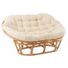 Přírodní oválná ratanová pohovka Roni Rattan Natural - 173*110*75 cm Materiál: textil, ratanBarva: přírodní hnědá, přírodní béžováHmotnost : 20kgNosnost : 240kg