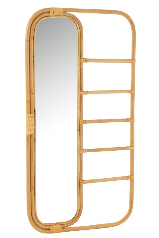 Přírodní ratanové zrcadlo se žebříkem Ellen Rattan Natural - 80*3*152cm
