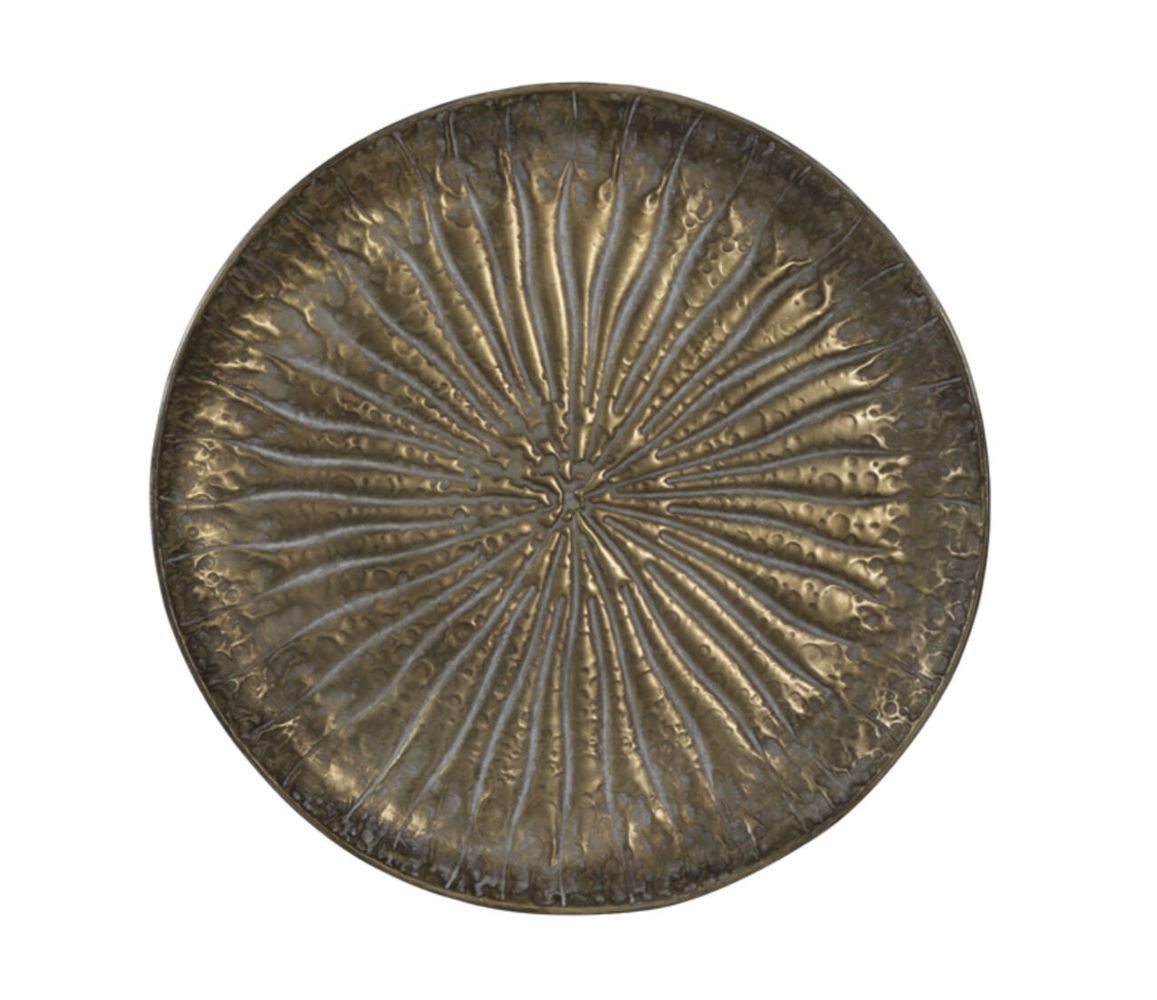Bronzový kovový podnos se vzorem Hovag antique - Ø 40*4 cm 6309518