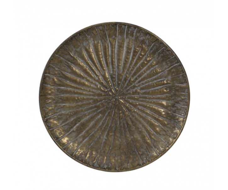 Bronzový kovový podnos se vzorem Hovag antique - Ø 31*3,5 cm
