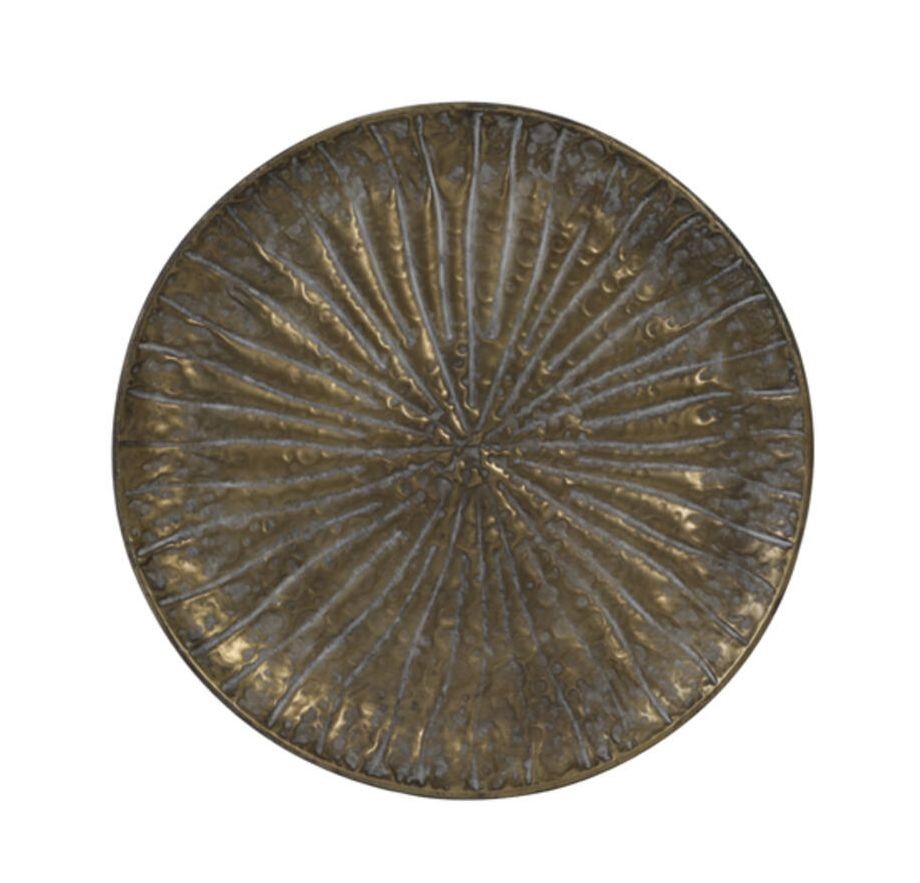 Levně Bronzový kovový podnos se vzorem Hovag antique - Ø 31*3,5 cm 6308418