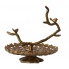 Bronzový kovový patrový etažér s ptáčky Tresa Bird Antique - 37*35*37 cm Barva: bronzová antikMateriál: hliník