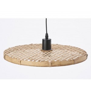 Přírodní ratanové světlo Paloma s výpletem - Ø 40*3 cm / E27