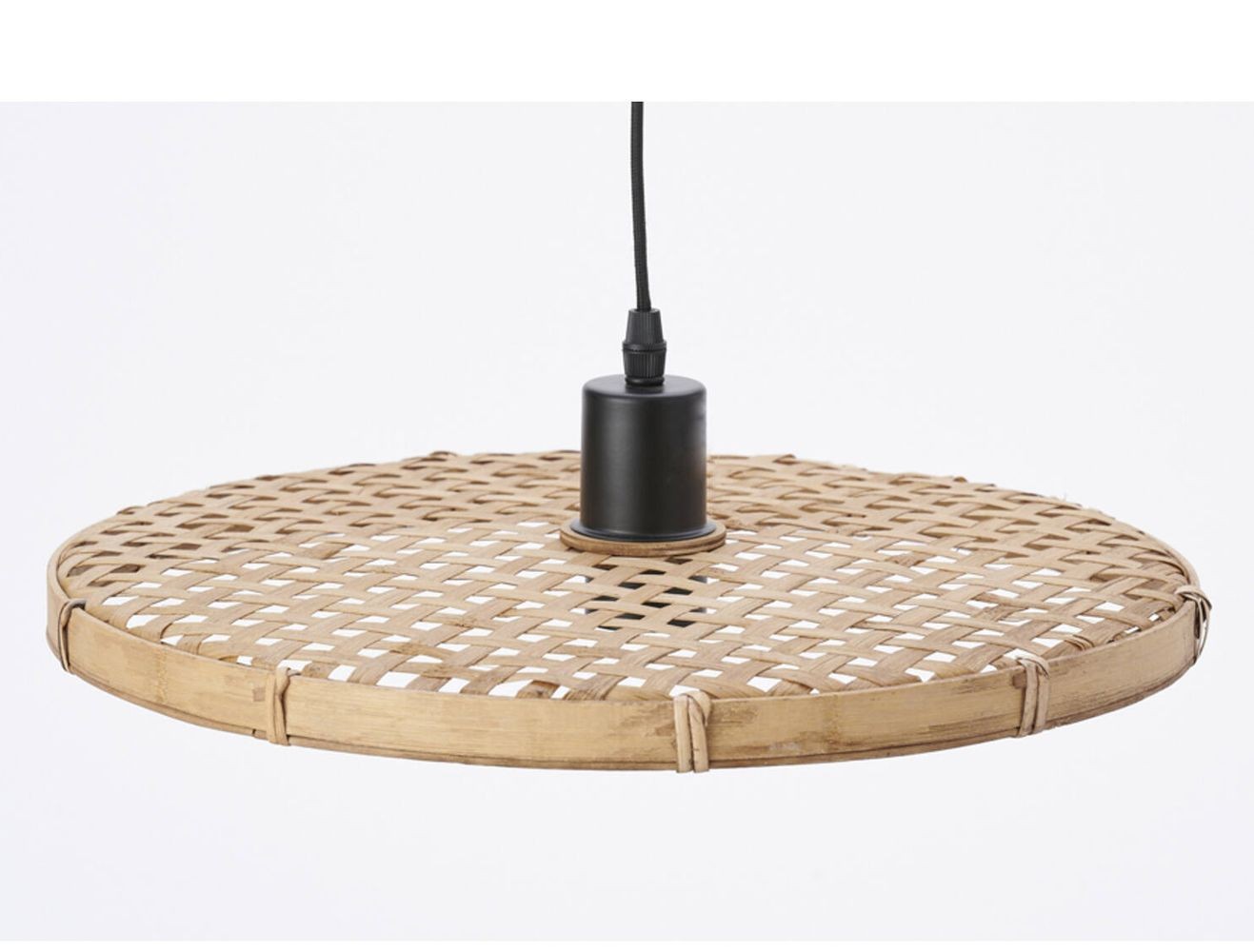 Přírodní ratanové světlo Paloma s výpletem - Ø 40*3 cm / E27