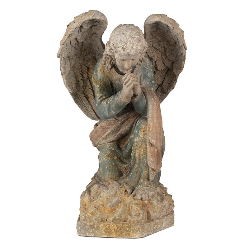 Béžovo-zelená antik dekorace socha anděl Angel Baroque - 41*45*65 cm Clayre & Eef