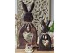 Hnědá dekorace králík z mangového dřeva se srdíčkem - 17*3,5*50 cm