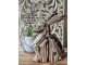 Hnědá antik dekorace králík z recyklovaného dřeva - 30*16*35 cm