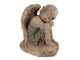 Béžovo-zelená antik dekorace socha anděl Angel Baroque - 37*27*36 cm