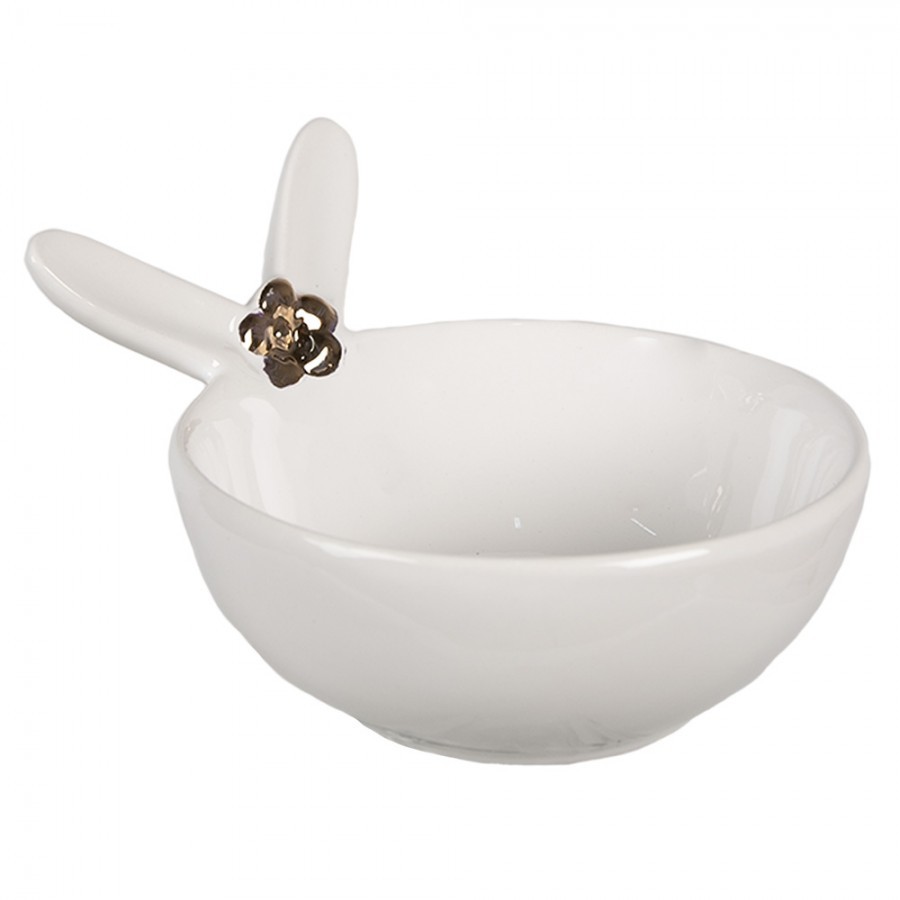 Bílá porcelánová miska s králičími oušky Rabbit - 13*11*8 cm / 200 ml