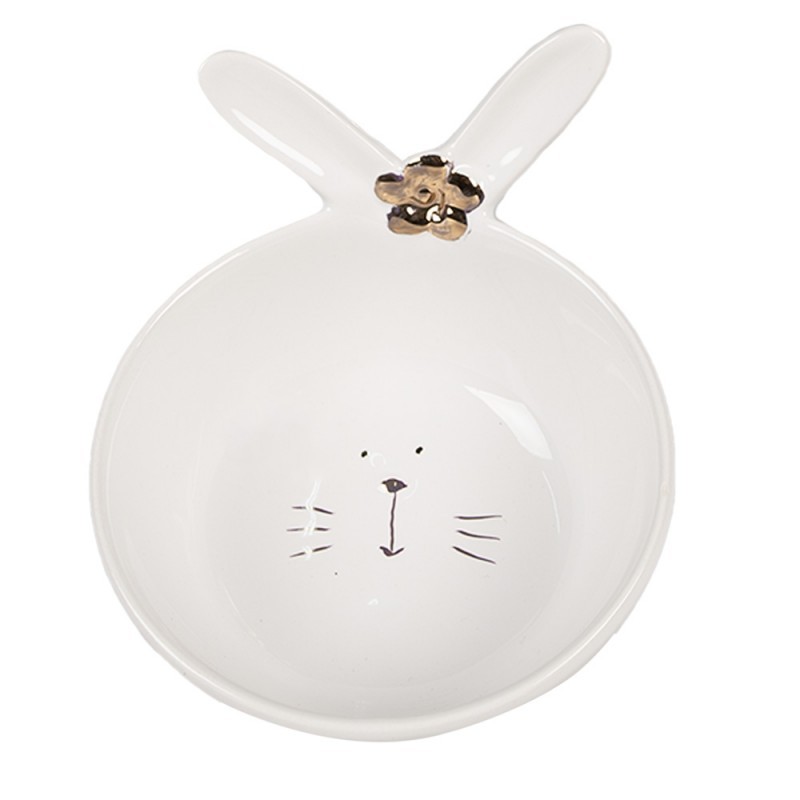 Bílá porcelánová miska s králičími oušky Rabbit - 13*11*8 cm / 200 ml