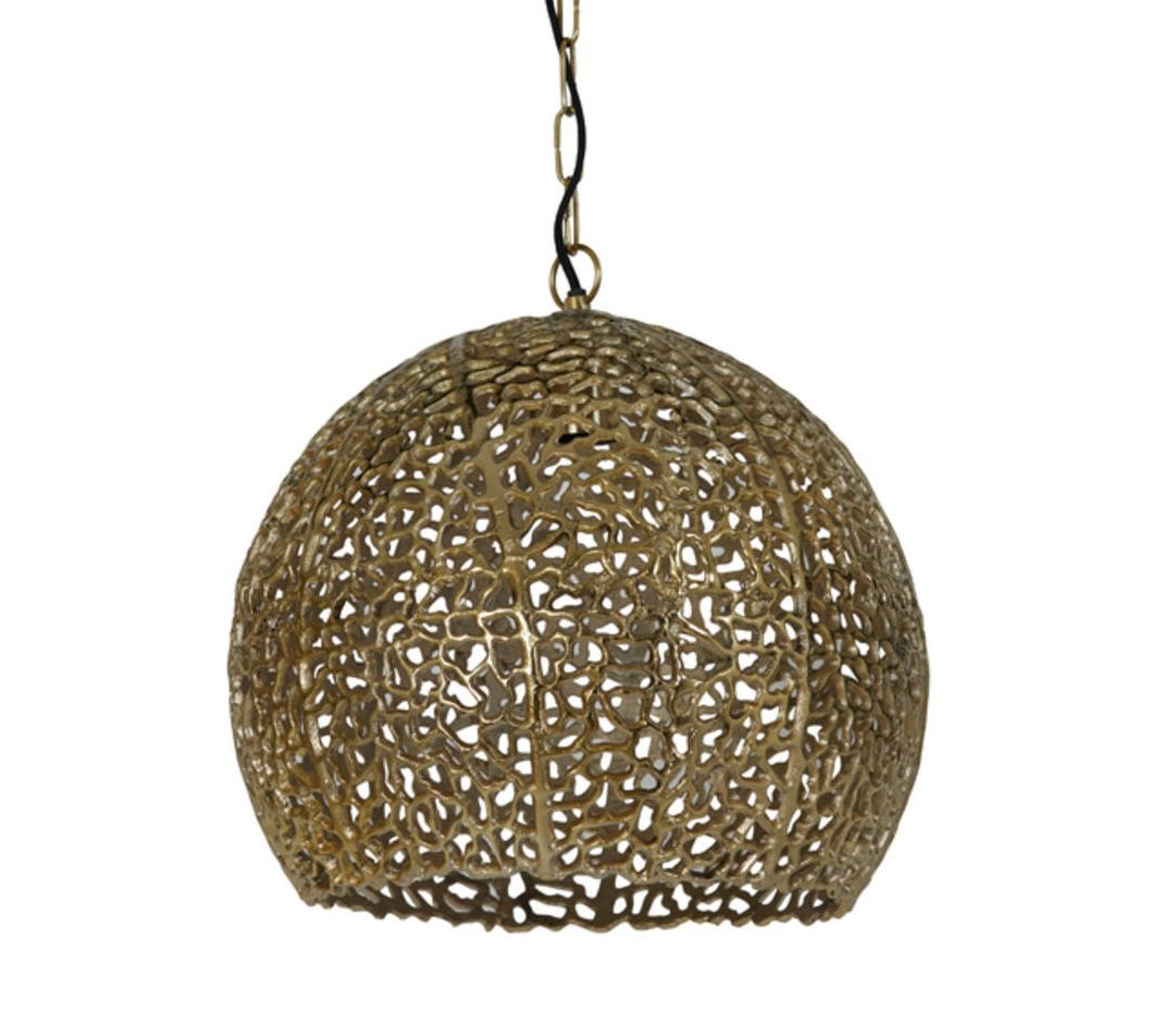 Zlaté děrované kovové stropní světlo Sinula - Ø 39*38 cm / E27