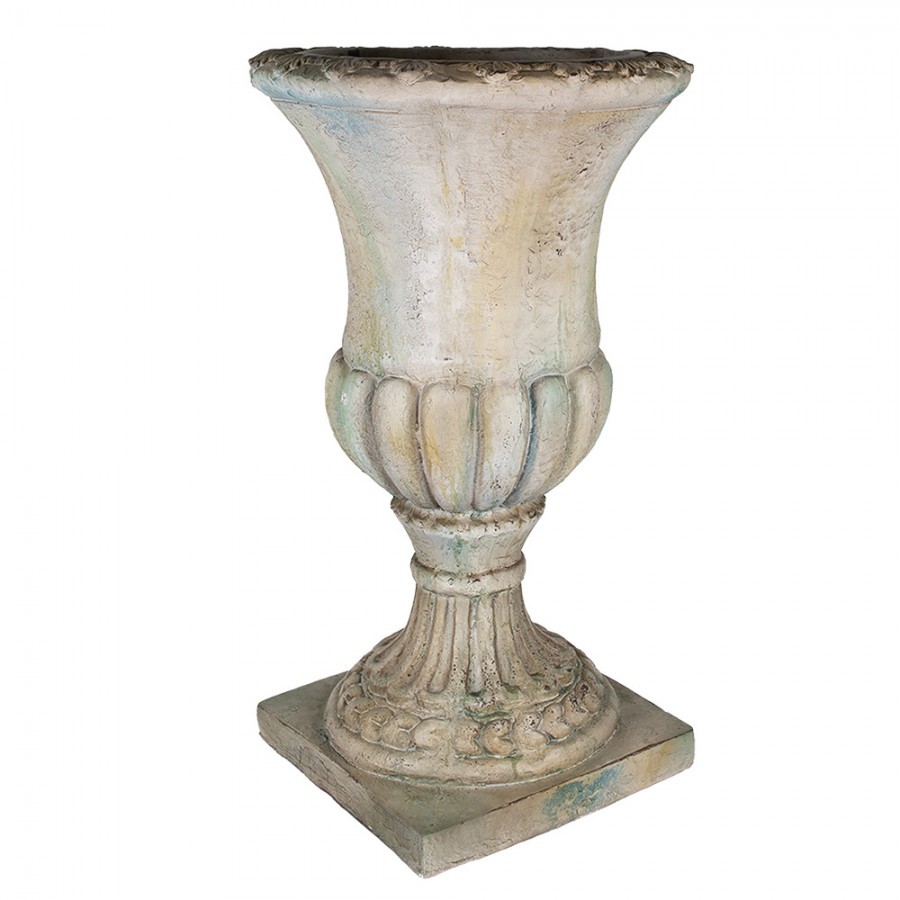 Béžovo-zelený antik květináč v barokním stylu Baroque - 44*44*75 cm